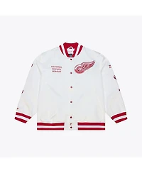 Mitchell & Ness Men's White Detroit Red Wings Arctic Lightweight Satin Full-Snap Jacket