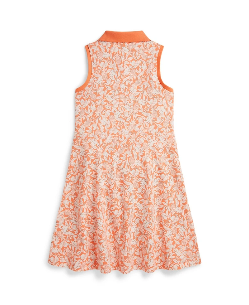 Polo Ralph Lauren Girls' 7-16 Pineapple Faux-Wrap Mesh Dress