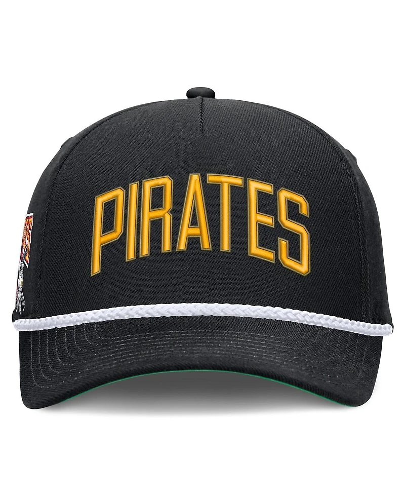 Nike Men's Black Pittsburgh Pirates Cooperstown Collection Rise Adjustable Hat
