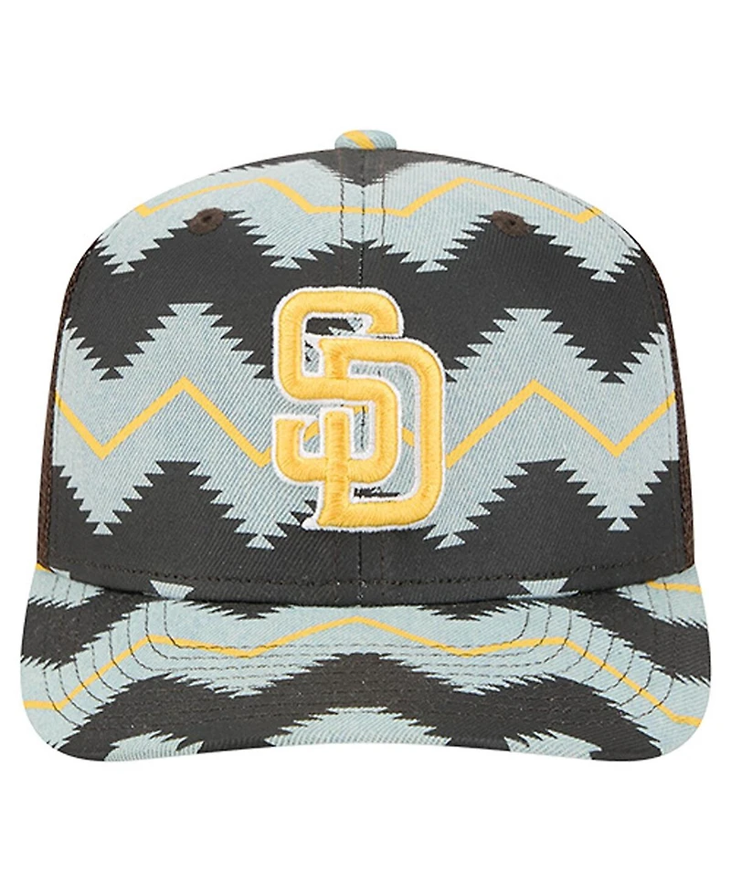 New Era Men's Denim/Brown San Diego Padres Aztec Denim 9SEVENTY Adjustable Hat