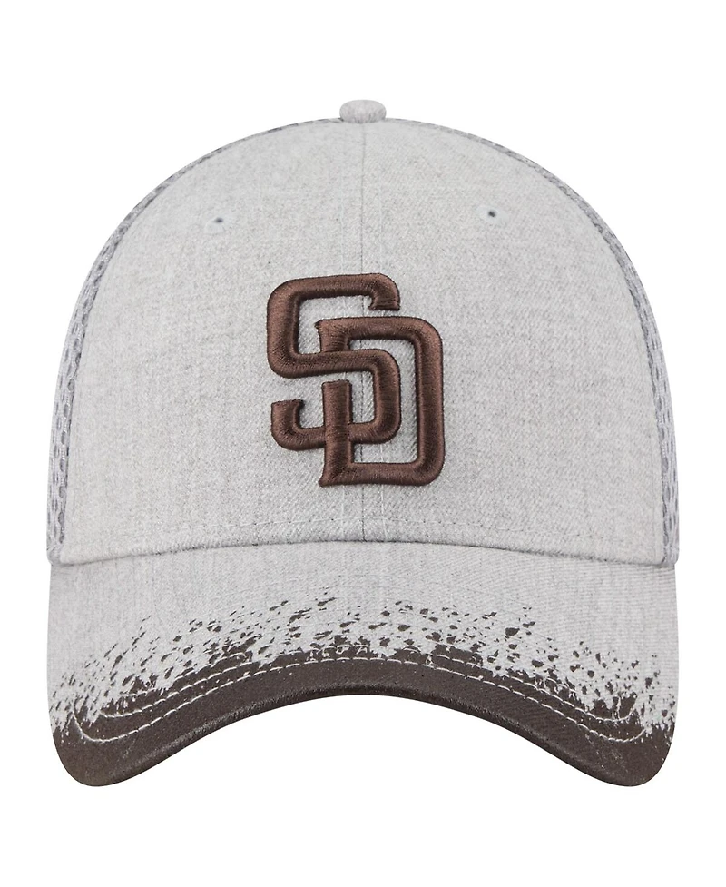 New Era Men's Gray San Diego Padres Visor Paint Splatter 39THIRTY Flex Hat