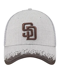 New Era Men's Gray San Diego Padres Visor Paint Splatter 39THIRTY Flex Hat