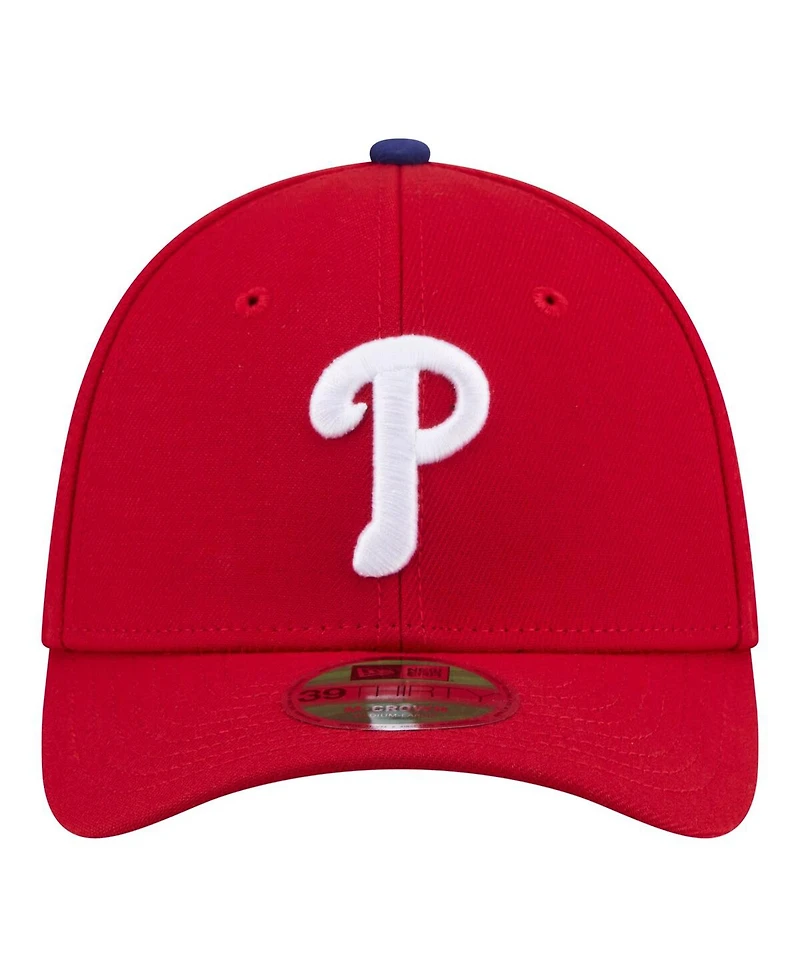 New Era Men's Red Philadelphia Phillies Player Replica 39THIRTY M-Crown Flex Hat