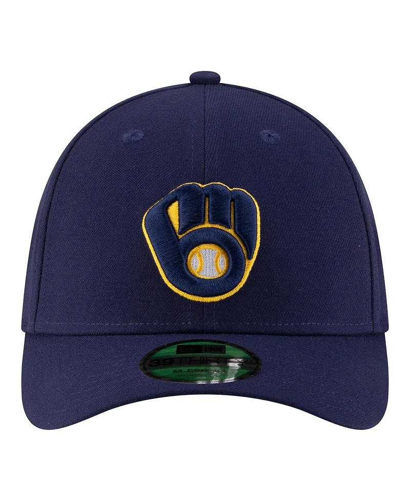New Era Men's Navy Milwaukee Brewers Player Replica 39THIRTY M-Crown Flex Hat