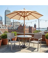 Mondawe 2-Piece Outdoor Dining Chair Set, Heavy-Duty Iron Frame with E-Coating, All-Weather Patio Chairs, Sandstone