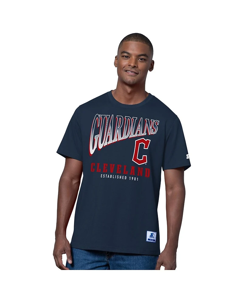 Starter Men's 2-Pack Navy/Heather Gray Cleveland Guardians T-Shirt Set