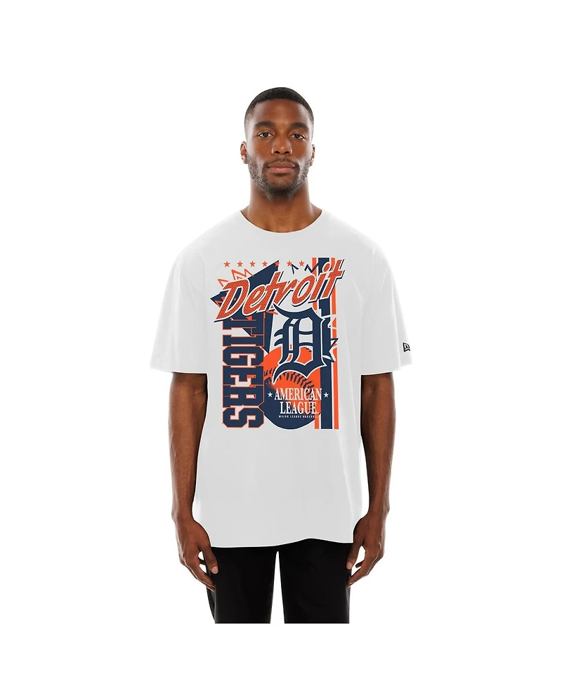 New Era Men's White Detroit Tigers Big Graphic Domestic T-Shirt