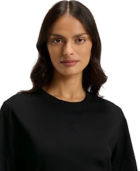 Boss by Hugo Boss Women's Mercerized-Cotton Rhinestone Double B T-Shirt