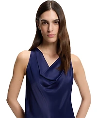 Boss by Hugo Women's Satin Draped Neckline Sleeveless Top