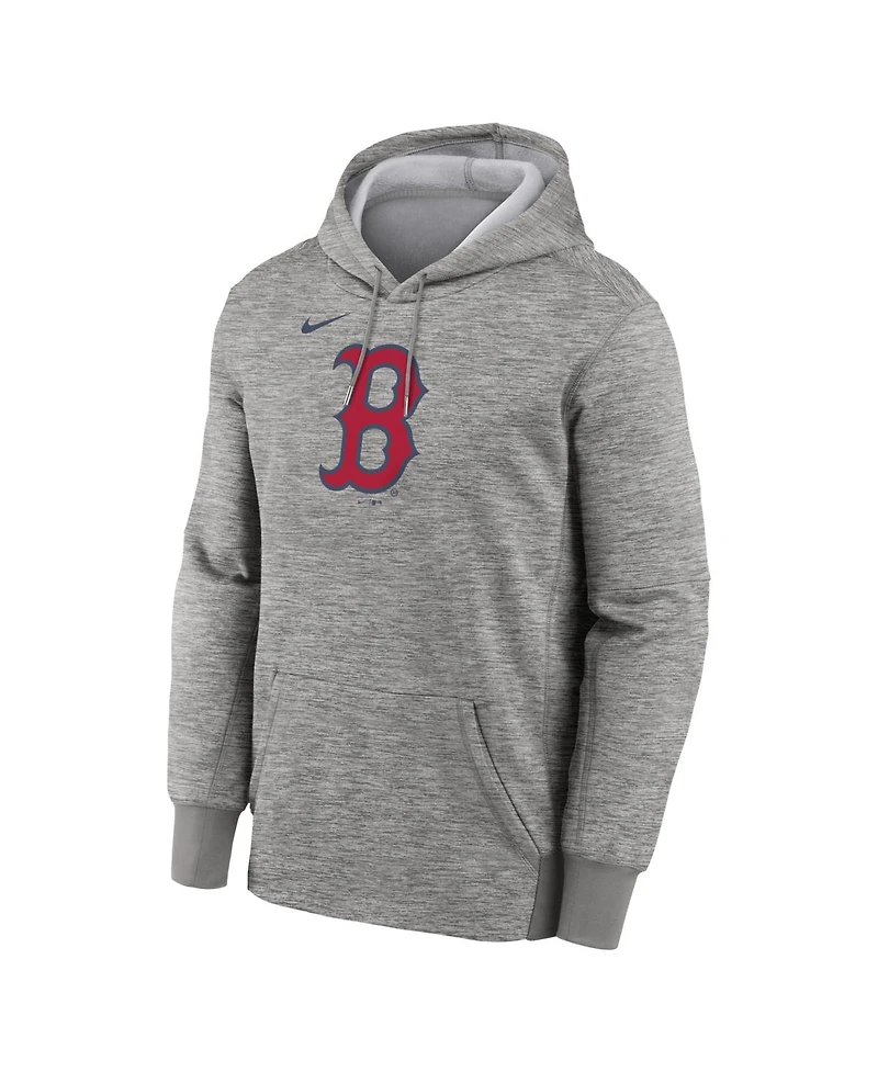 Nike Men's Heather Gray Boston Red Sox Primary Logo Therma Hoodie
