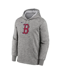 Nike Men's Heather Gray Boston Red Sox Primary Logo Therma Hoodie