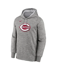 Nike Men's Heather Gray Cincinnati Reds Primary Logo Therma Hoodie