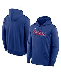 Nike Men's Royal Philadelphia Phillies Primary Wordmark Therma Hoodie
