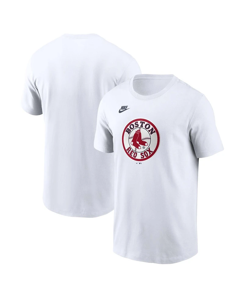 Nike Men's White Boston Red Sox Cooperstown Collection Logo T-Shirt