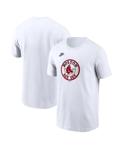 Nike Men's White Boston Red Sox Cooperstown Collection Logo T-Shirt