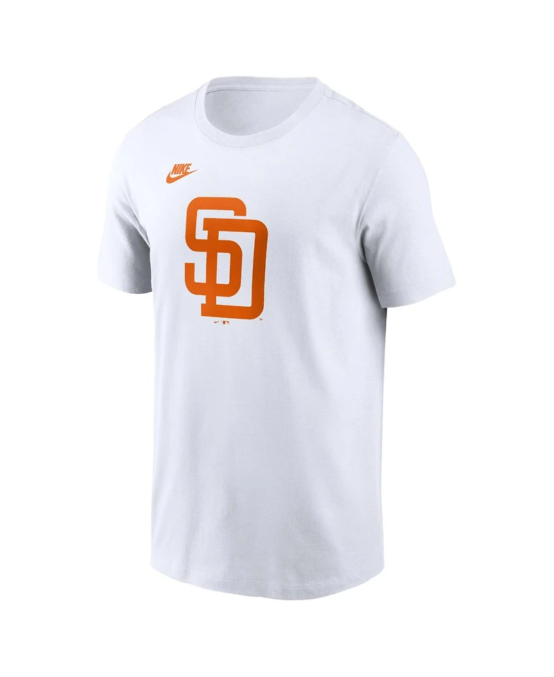 Nike Men's White San Diego Padres Cooperstown Collection Logo T-Shirt