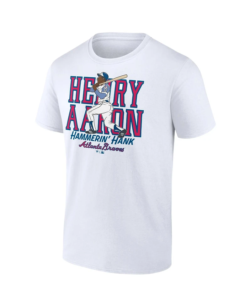 Fanatics Men's Hank Aaron White Atlanta Braves Cooperstown Collection Player T-Shirt