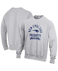 Champion Men's Heather Gray New England Patriots Reverse Weave Fleece Pullover Sweatshirt