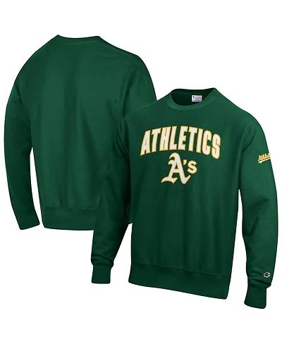 Champion Men's Green Athletics Reverse Weave Chenille Sweatshirt