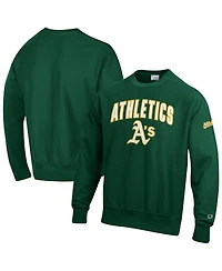 Champion Men's Green Athletics Reverse Weave Chenille Sweatshirt