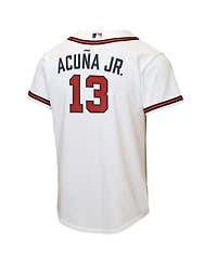 Nike Big Boys and Girls Ronald Acuna Jr. White Atlanta Braves Home Replica Player Jersey