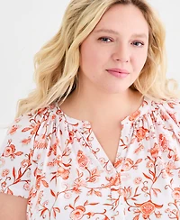 Style & Co Plus Relaxed Flutter-Sleeve Blouse, Macy's Exclusive