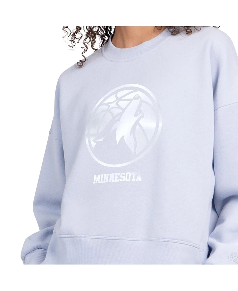 Starter Women's Light Blue Minnesota Timberwolves Pastel Boxy Sweatshirt