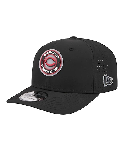 New Era Men's Black Cincinnati Reds Circle 9SEVENTY Adjustable Hat