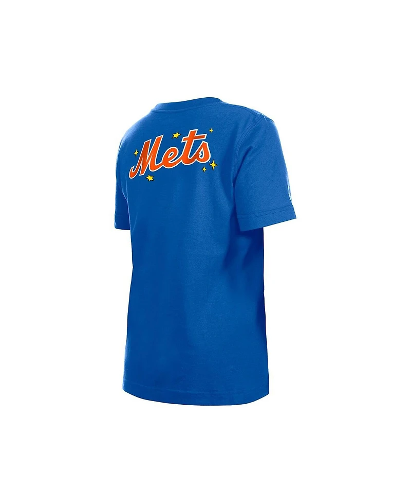 New Era Big Boys and Girls Royal New York Mets Stars Cap T-Shirt