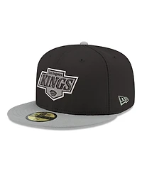 New Era Men's Black Los Angeles Kings Core Logo Two-Tone 59FIFTY Fitted Hat