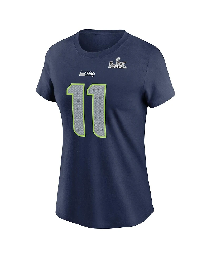 Nike Women's Jaxon Smith-Njigba College Navy Seattle Seahawks Super Bowl Lx Patch Name Number T-Shirt
