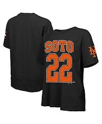 Majestic Threads Women's Juan Soto Black New York Mets Oversized Name Number T-Shirt
