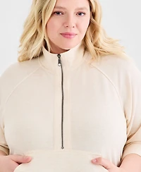 Style & Co Plus Luxsoft French Terry Half-Zip Sweatshirt, Macy's Exclusive