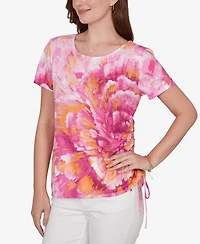 Ruby Rd. Petite Bold Watercolor Floral Knit T-shirt