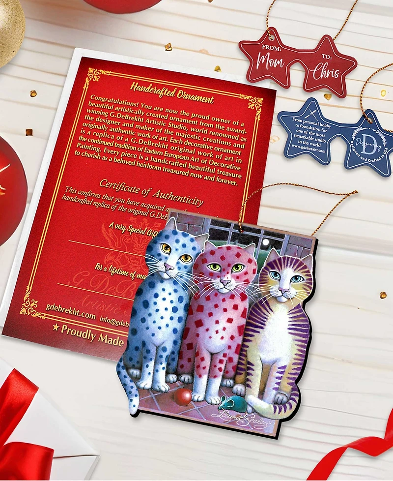 Designocracy Board Meeting Pets Holiday Ornaments, Set of 2