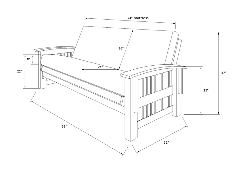 Kodiak Washington Frame-Rustic Walnut Finish-Linen Cocoa Mattress