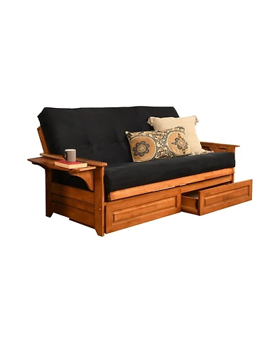 Kodiak Phoenix Frame-Barbados Finish-Suede Black Mattress-Storage Drawers