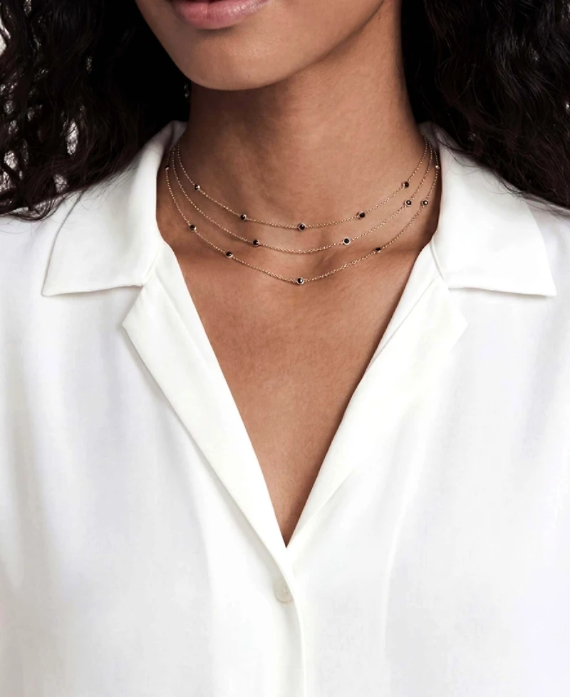 Ettika Crystal Dot Layered Necklace