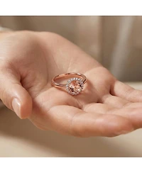 Sterling Silver White Gold Plated Halo Round Clear Cubic Zirconia Solitaire Ring