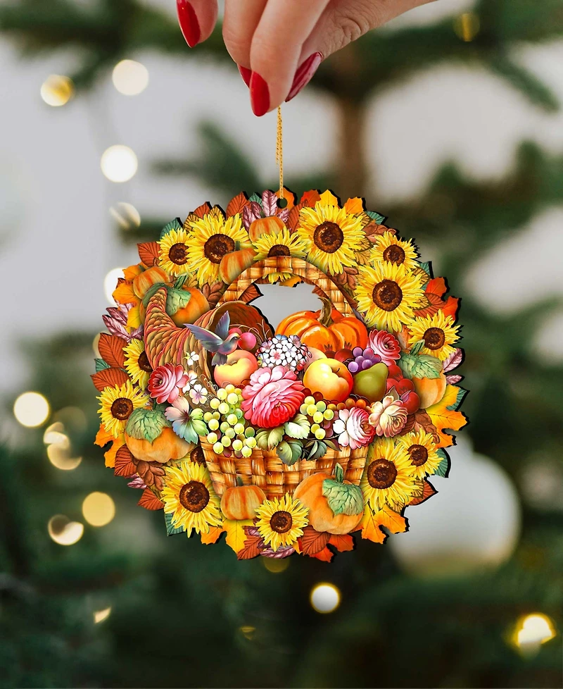 Designocracy Cats Wreath Holiday Ornaments, Set of 2