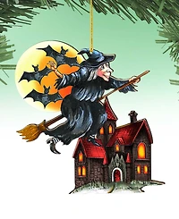 Designocracy Christmas Witch Holiday Ornaments, Set of 2