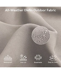 Gymojoy 5-Piece Wicker Patio Conversation Set with 6-inch Olefin Cushions Patio Swivel Chair with Ottoman