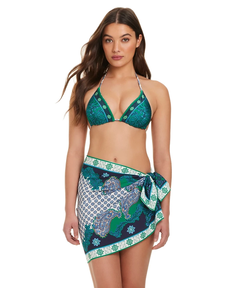 Red Carter Women's Printed Tie Closure Pareo Cover-Up Skirts