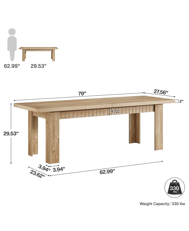 Tribesigns 79 Inch Double Desk for Two People, Extra Long Computer, Modern Wooden Desk for Home Office