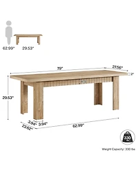 Tribesigns 79 Inch Double Desk for Two People, Extra Long Computer, Modern Wooden Desk for Home Office
