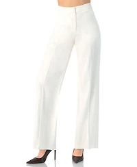 Ivonne Women's Wide-Leg Straight Cotton Pants