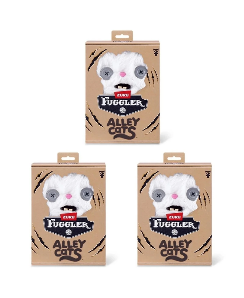 Fuggler Set of 3 Zuru Alley Cats Cheezee Plush Toy 9 Inch Funny Ugly Monster