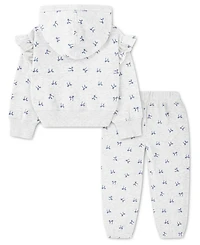 abercrombie kids Girls' Flutter Full-Zip Hoodie and Pant, 2-Piece Set