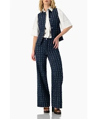 Ivonne Women's Denim Vest with Front Buttons