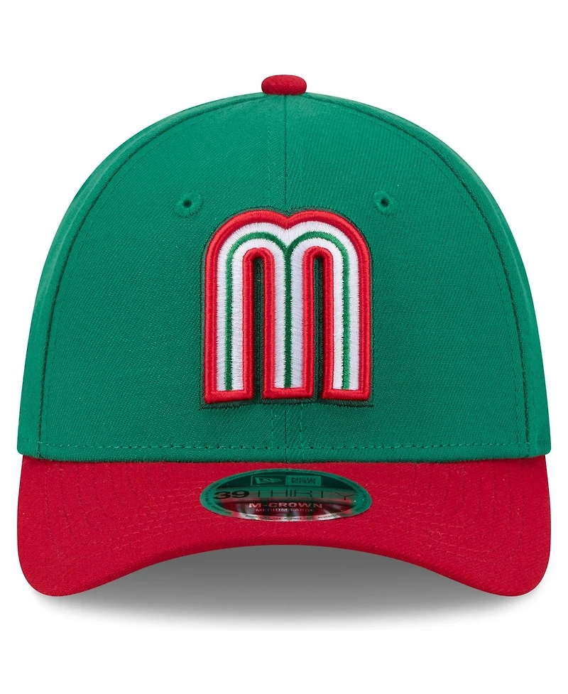 New Era Men's Green/Red Mexico Baseball 2026 World Baseball Classic M-Crown 39THIRTY Flex Hat